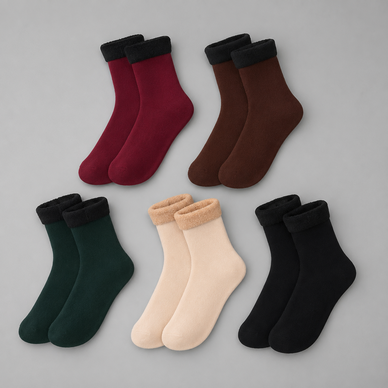 CozyTherm Fleece-Lined Sock Set